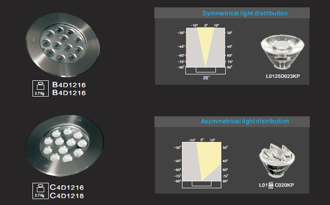 C4D1216 C4D1218 12 sztuk * 2W lub 3W asymetryczne podwodne oświetlenie basenowe ze stali nierdzewnej, lampa basenowa LED odporna na korozję 1