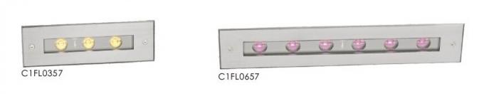6 * 2W Dekoracyjne, wpuszczane, liniowe światło schodowe, światła schodowe LED Zatwierdzone przez CE / RoHs 6