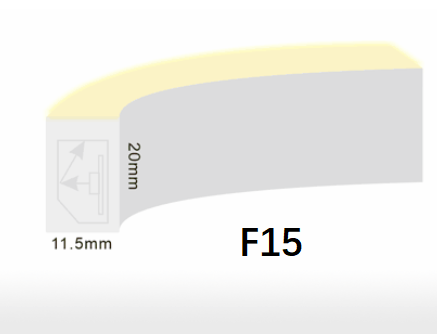 Taśma LED Flex Neon F15 SPI 24VDC 12W / metr Odporny na promieniowanie UV PVC z wtryskiem do formy 0